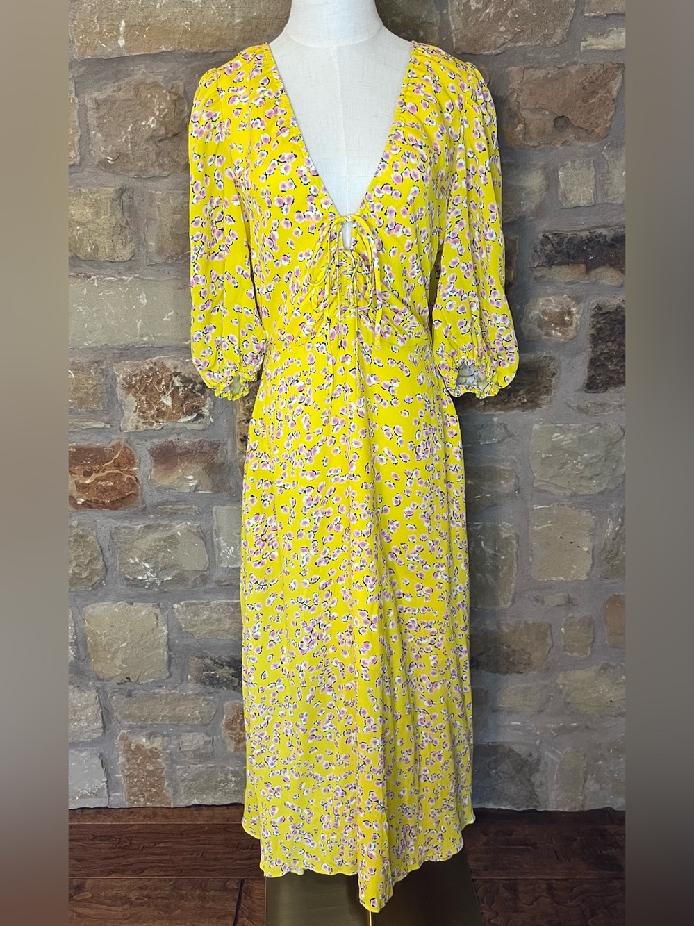 NICHOLAS Yellow Floral Midi Dress - Picture 3 of 10